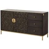 MASSIVMOEBEL24.DE Kommode Mango 145x40x77 grau geölt DIAMOND #107