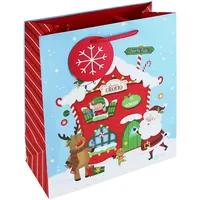 Clairefontaine 12x Geschenktasche Weihnachtshaus, 21,5x10,2x25,3cm - X-31211-3C