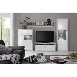Livetastic Wohnwand Grau, Silberfarben, Weiß , 301x201x52 cm
