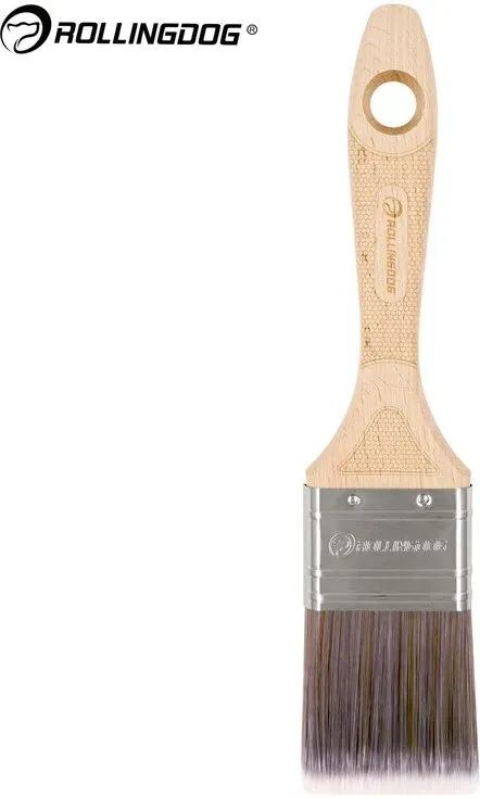 ROLLINGDOG Doberman-Farbklinge 50 mm, professionelle flache Farbpinse, Polyesterfasern, für Wandanschläge, Kanten, Ecken und Detailarbeiten, Innen- & Außenbereich, Heimwerken & DIY, professioneller Einsatz, glatte Oberfläche, hohe Farbaufnahme