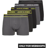 Boxershorts JACK & JONES "JACSPEED SOLID TRUNKS 5 PACK" Gr. S, schwarz Herren Unterhosen