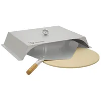 BBQ-Toro Pizzaaufsatz mit Thermometer, Pizzastein und Schaufel, Pizzahaube für