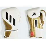 Adidas Boxhandschuhe Speed Tilt 350 Velcro - 12 oz, Farbe: weiß/Gold - mit innovativer TILT®-Technologie - die ersten 100% nachhaltig hergestellten Boxhandschuhe aus Kaktusleder