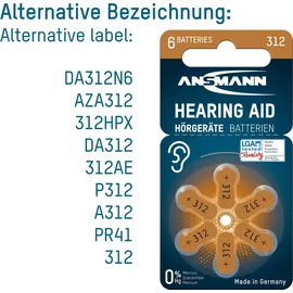 Ansmann Hörgerätebatterie 312 PR41 60 St.
