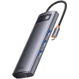 Baseus 8-in-1 (USB-C, Multi Dock Grau