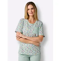 Wäschepur Kurzarmshirt WÄSCHEPUR "Schlafanzug-Shirt", Damen, Gr. 44/46, grün (kalkmint,