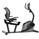 ISE Liegeergometer Heimtrainer für Zuhause mit Magnetbremse, Ergometer Heimtrainer mit Rückenlehne, Pulssensoren und LCD-Display, 8 Widerstandsstufen