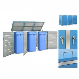 vidaXL Mülltonnenbox für 3 Tonnen 207 x 77,5 x 115 cm blau