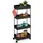 Relaxdays Rollwagen, 4 Ebenen, H x B xT: 93 x 40 x 22 cm, 4 Rollen, Badezimmer, Küche, schmaler Beistellwagen, schwarz