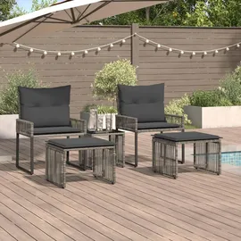 vidaXL Gartenlounge Set 11-tlg. Grau/Dunkelgrau