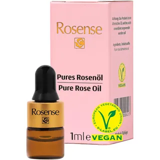 Rosense Rosenöl – ätherisches Rosen Öl zur Gesichtspflege und Hautpflege vegan 100% naturrein – 1 ml