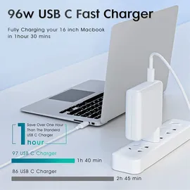 ysstkfd USB C Ladegerät für MacBook Air 2020/2019/2018, MacBook Pro 16/15/14/13 Zoll, Kompatibel mit iPad Pro 12,9/11 Zoll, mit 2M USB C zu C...