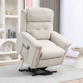 Homcom Fernsehsessel mit Aufstehhilfe Elektrisch Relaxsessel mit Liegefunktion,