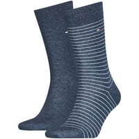 2er Pack TOMMY HILFIGER Small Stripe Socken Herren 356 - jeans 43-46