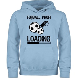 Shirtracer Hoodie Fußball Profi Loading – Vintage schwarz – Kinder Sport Kleidung – Kinder Premium Kapuzenpullover Sportkleidung Zubehör blau 128 (7/8 Jahre)