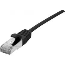 Dexlan Patchkabel Cat. 6A, S/FTP (PiMF), ultradünn, halogenfrei, mit Rastnasenschutz, schwarz, 0,3
