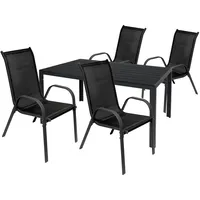 Mojawo Gartengarnitur 5-tlg. Anthrazit/Schwarz