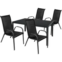 Mojawo Gartengarnitur 5-tlg. Anthrazit/Schwarz