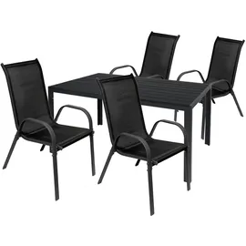 Mojawo Gartengarnitur 5-tlg. Anthrazit/Schwarz