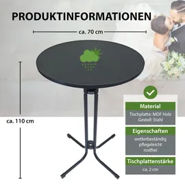 Trutzholm Stehtisch klappbar Ø 70 cm Höhe 110 cm Anthrazit