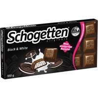 Schogetten Black & White 100g Schokoladentafel, praktisch einzeln portioniert. Ein Genuss. Stück für Stück.