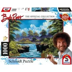 SCHMIDT SPIELE 57538 Erwachsenenpuzzles BOB ROSS PUZZLES 1000 TEILE Wasserfall auf der Lichtung