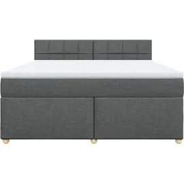 vidaXL Boxspringbett 180 x 200 cm Dunkelgrau