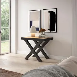 SKRAUT HOME Ausziehbarer Tisch 140 x 76 x 90 cm schwarz