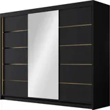 Mirjan24 Schiebetürenschrank Amber VI 250 x 215 x 58 cm Schwarz