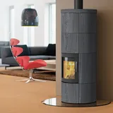 Lotus M2 Kaminofen Schwarz/ Indian Night, Rauchabgang oben