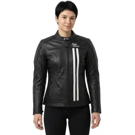 Rusty Stitches Alice Lederjacke Schwarz/Weiß 42