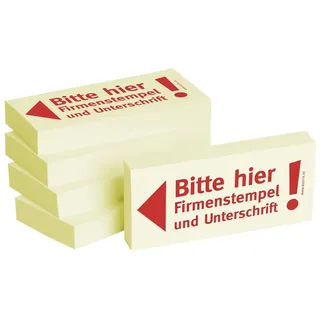 Bizstix Haftnotizen "Bitte hier Firmenstempel und Unterschrift' 5 Stk.)