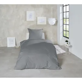 Primera Uni Luxus-Satin Grau 200 x 200 cm + 3 x 80 x 80 cm