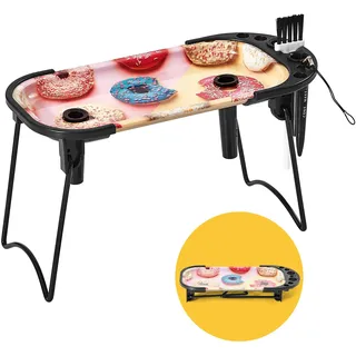 Metall-Rolltablett mit Kegellader für King Size & 1 1/4 Größe vorgerollte Kegel, niedliche Vorrollmaschine, faltbarer Standkegelfüller mit Bürste und Platzierungsgerät, 23,6 x 10,7 cm