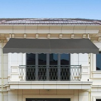 150 x 180 cm Klemmmarkise, Balkonmarkise ohne Bohren, Höhenverstellbare Markise mit Handkurbel, Sonnenschutz Markise für Terrasse Balkon Veranda ...