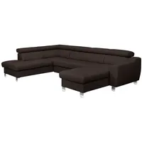 Wohnlandschaft Aspen Leder Braun Dunkelbraun