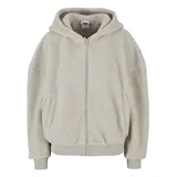 URBAN CLASSICS Ladies Oversized Sherpa Zip Hoody - Beige