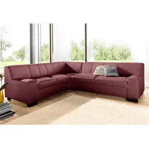 DOMO collection Ecksofa »Norma, moderne Armlehnen, zeitlos und elegant, L-Form«, wahlweise mit Bettfunktion rot