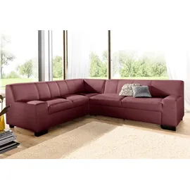 DOMO collection Ecksofa »Norma, moderne Armlehnen, zeitlos und elegant, L-Form«, wahlweise mit Bettfunktion rot