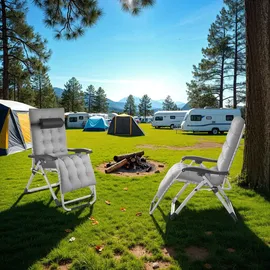 Tectake tectake® Sonnenliege klappbar, stufenlos verstellbar 2er Set