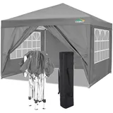 COBIZI Pavillon 3x3, Pavillon 3x3 Wasserdicht Stabil Winterfest |8X Heringe|4X Windseil|UV-Schutz 50+|Hoch Dichte Plane|Faltbar Partyzelt Faltpavillon Gartenpavillon