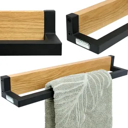 holz4home® Handtuchhalter Victoria Eiche Natur Geölt 50cm