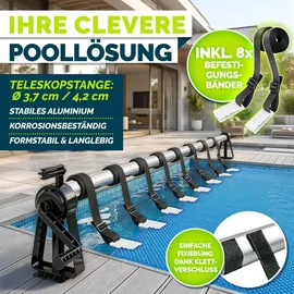 tillvex Pool Aufroller Premium Aluminium Kunststoff 1,05-6,15 m