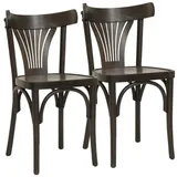METRO PROFESSIONAL Restaurantstuhl Lyra 2er Set, Buchenholz, walnussbraun