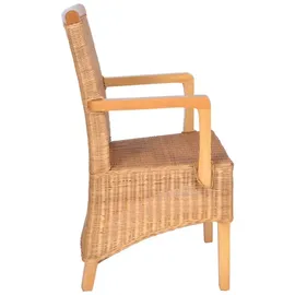 MiaMöbel Rattan Armlehnstuhl 'Larissa' 51 x 57 x 98 cm natur 2 St.