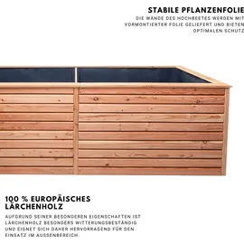 Mega-Holz Hochbeet Rhombus XL 232 x 80 x 73 cm Lärche