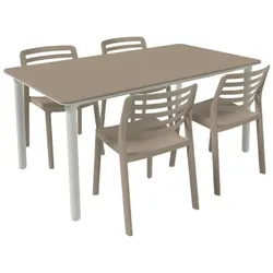 Resol garbar NOA160-WIND Stuhl-Tisch Indoor, Outdoor Set 4+1 Sand