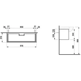 Laufen The NEW Classic Waschtischunterschrank, 1 Auszug, H4060910856271,