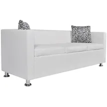 vidaXL 3-Sitzer-Sofa Kunstleder Weiß