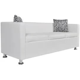 vidaXL 3-Sitzer-Sofa Kunstleder Weiß